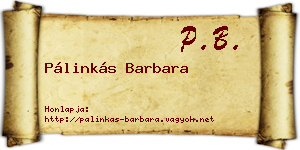 Pálinkás Barbara névjegykártya